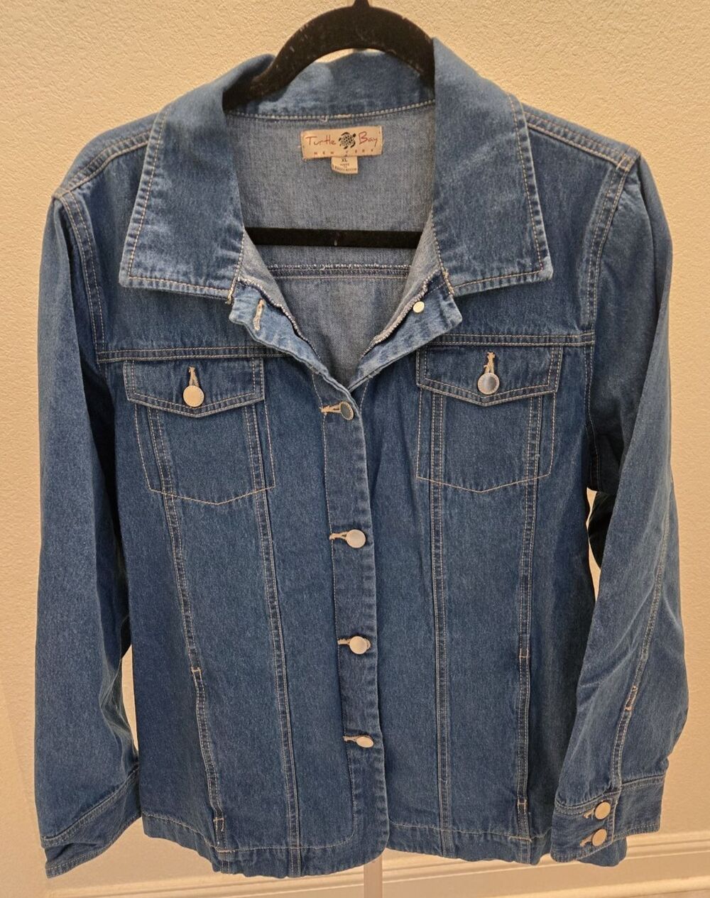 Turtle Bay New York Denim XL Womens Blue Indigo Classic Trucker Jacket